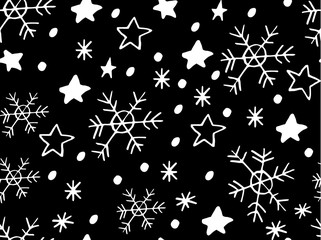 Snowflake simple seamless pattern