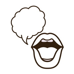 lips with speech bubble avatar character