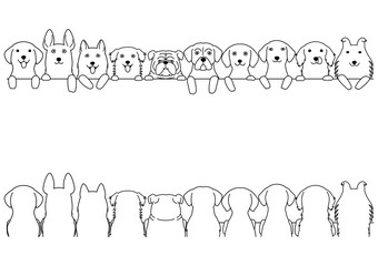 dogs border set, large dogs, front side and back side