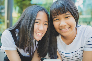 Obraz premium toothy smiling face of asian teenager happiness emotion