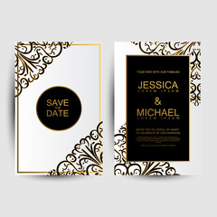 Fototapeta na wymiar Luxury wedding invitation cards