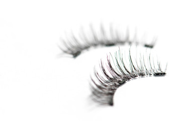 false eyelashes on white