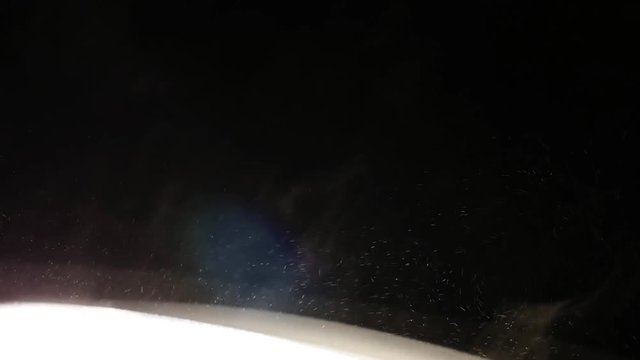 Dust Particles Flowing in Bright Light Black Background