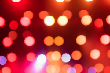 Light bokeh. Abstract blurred christmas background. Color circles in the lens blur zone.