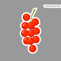 Cartoon fresh Red currant isolated sticker