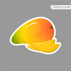 Cartoon fresh mango isolated sticker