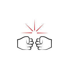 Motivation, punch, hands 2 colored line icon. Simple colored hand drawn element of illustration. punch, hands outline symbol design from motivation set