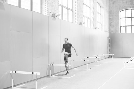 Man and hurdles
