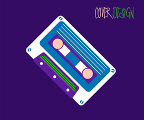 Retro style video cassette two side cover. Back and sides of paper cover