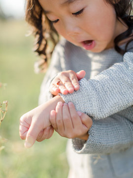 Little girl and Lady Bug