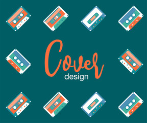 Vector beta tape and cassette box old graphic in 80s style. Awesome super video hits. VHS effect. 80's and 90's style. Retro vintage cover