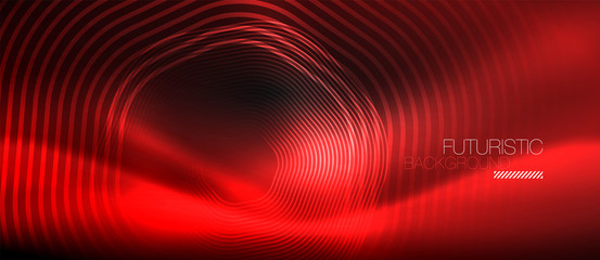 Neon glowing lines, magic energy space light concept, abstract background wallpaper design © antishock