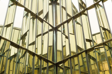 Building with mirror windows