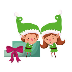 couple of elves with gifts boxs avatar character