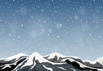 Outdoor winter mountain landscape