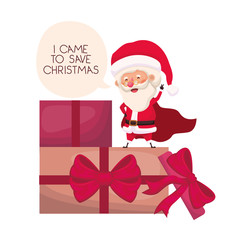 santa claus with gifts boxs avatar character