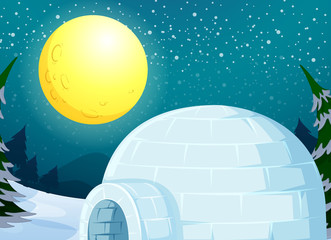 Igloo in the winter landscape