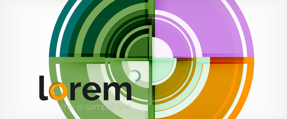 Obraz premium Modern geometric circles abstract background, colorful round shapes with shadow effects