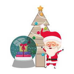 santa claus with christmas tree