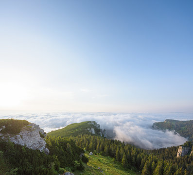 Peaceful Mountain Scenery On A Bright Spring Day