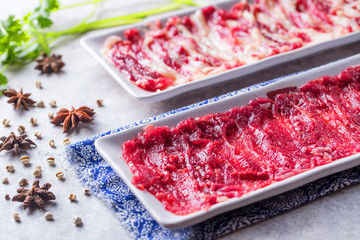 Fresh sliced beef