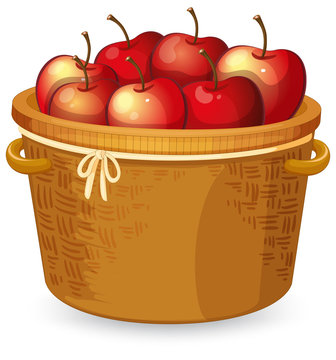 Red Apple In Basket