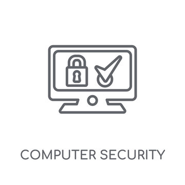 Computer security linear icon. Modern outline Computer security logo concept on white background from Internet Security and Networking collection