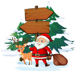 Sata and deer signboard template