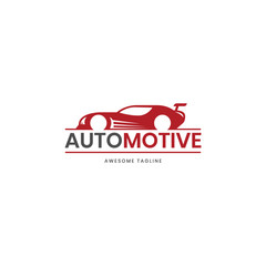 Automotive super car logo design inspiration in red color