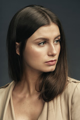 Fototapeta premium Studio portrait of a cute girl