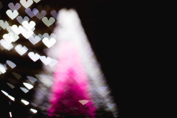 The bokeh of heart shape from the beautiful colourful light deco