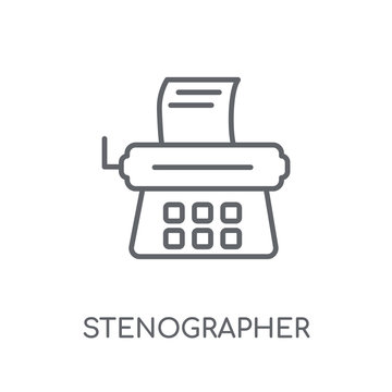 Stenographer linear icon. Modern outline Stenographer logo concept on white background from law and justice collection