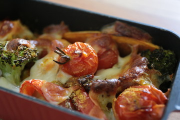 グリルした野菜のチーズ焼き