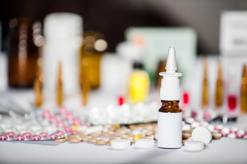 Pharmaceutical medication and medicine pills in packs