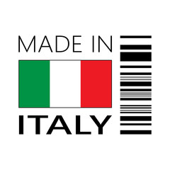 vector logo made in Italy with bar code