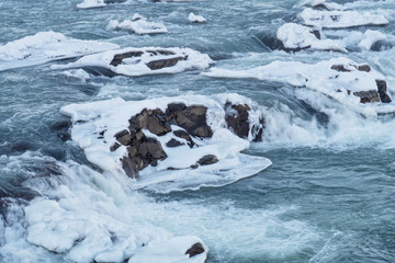 Rocks in an icy river