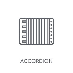 Accordion linear icon. Modern outline Accordion logo concept on white background from Music collection