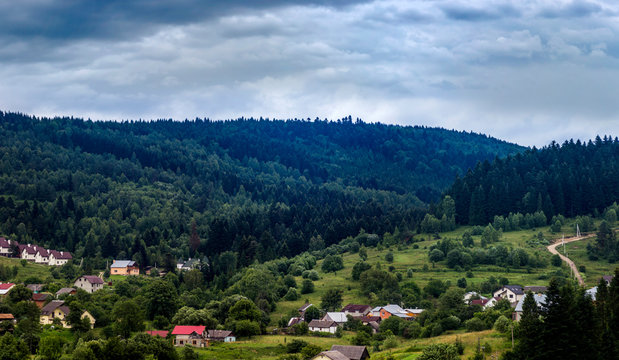 Ukrainian village in the Carpathian