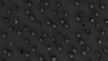 Pattern from black primitives on black surface