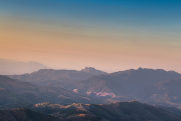 Naklejka na ściany i meble Majestic sunset sierra mountain landscape view.