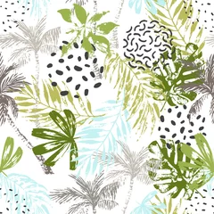 Foto op Plexiglas Grafische prints Hand getekende abstracte tropische zomer achtergrond