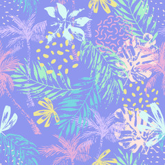 Hand drawn abstract tropical summer background