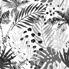 Foto auf Acrylglas Grafikdrucke Hand gezeichneter abstrakter tropischer Sommerhintergrund
