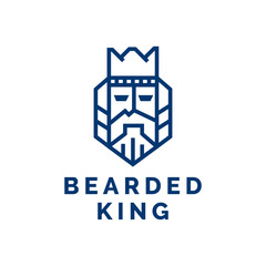 Bearded king with a crown on his head