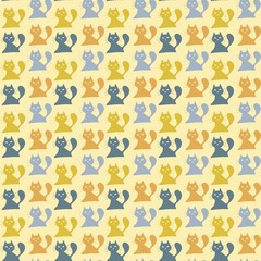 seamless pattern with cats  