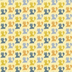 seamless pattern with cats  