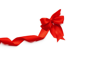 Red ribbon isolated on white