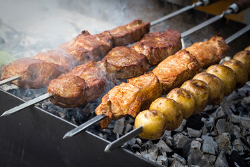 shish kebab on the street