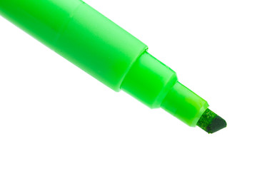 Green felt-tip pen isolated on white background
