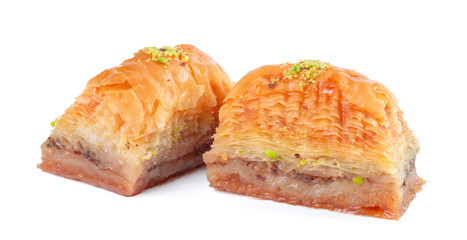 Turkish Ramadan Dessert Baklava isolated on white